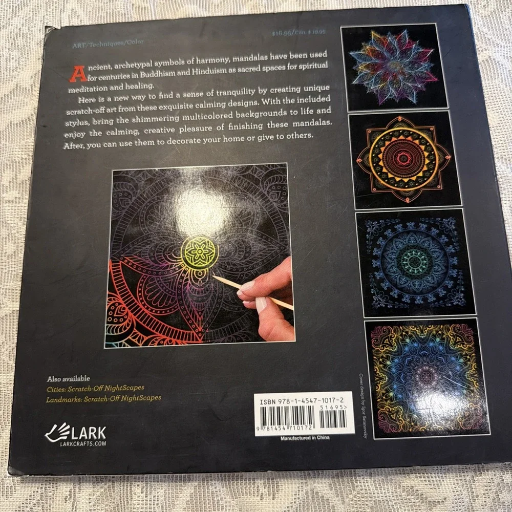 Mandalas For Meditation: Scratch-Off Nightscapes 3 Pages W/ Small Scratches.